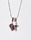 Trendy Zirconia Cross Pendnat Chain Necklace 6W6JNC396L
