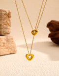 Elegant Gold Plated Hollow Heart Pendant Necklace 6W6JNC635