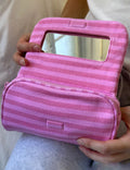 Cute Striped Print with Mirror Makeup Bag MK2BW6S10BOB82