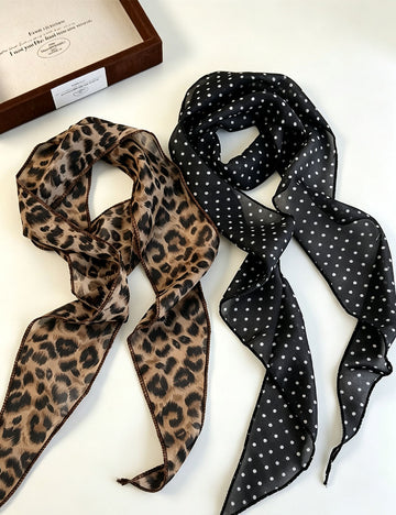 Vintage Leopard Print Silk Scarf 6W6NSI185
