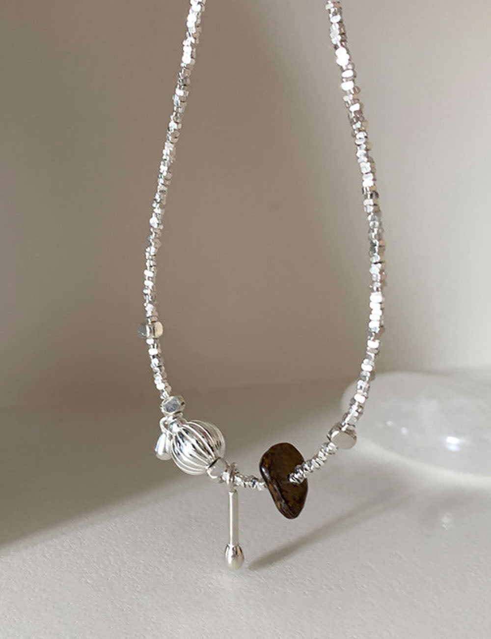 Teardrop Beaded Chain Necklace - DippedShop Wholesale - #3763