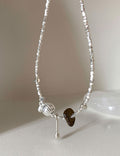 Classic Teardrop Pendant Beaded Chain Necklace 6W6JNC426