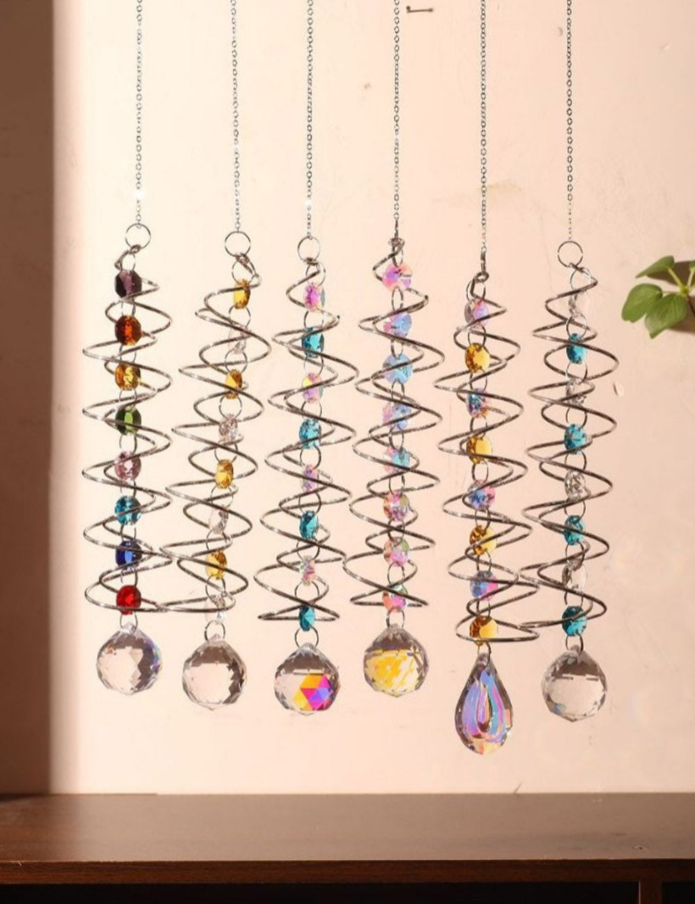 Creative Iridescent Crystal Ball Spiral Hanging Suncatcher MK2CZAS6H7HLS66