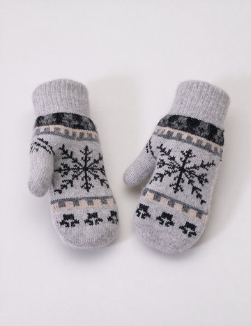 Snowflake Knit Mittens - DippedShop Wholesale - #7859