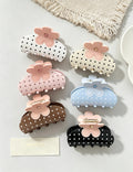 Cute Rhinestone Flower Polka Dots Hair Claw 6W6HCP1637