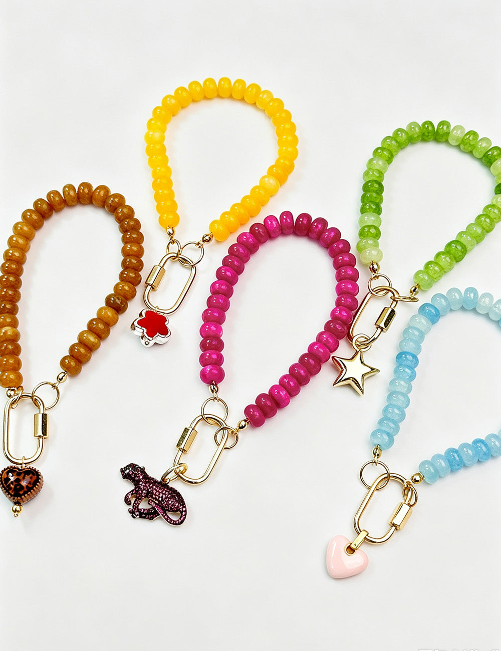 Heart Star Beaded Bag Charm - DippedShop Wholesale - #9635