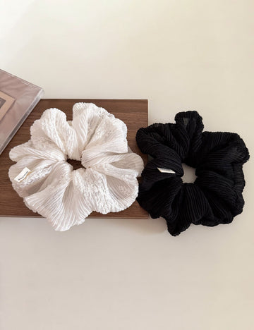 Elegant Floral Embroidery Ruffled Hair Scrunchies MK2BW6W6HSR80