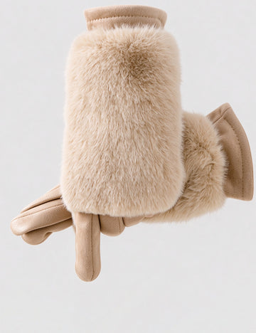 Faux Fur Touchscreen Gloves - DippedShop Wholesale - #9843