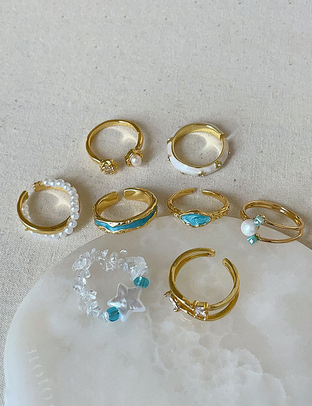 Open Pearl Rhinestone Ring - DippedShop Wholesale - #9731