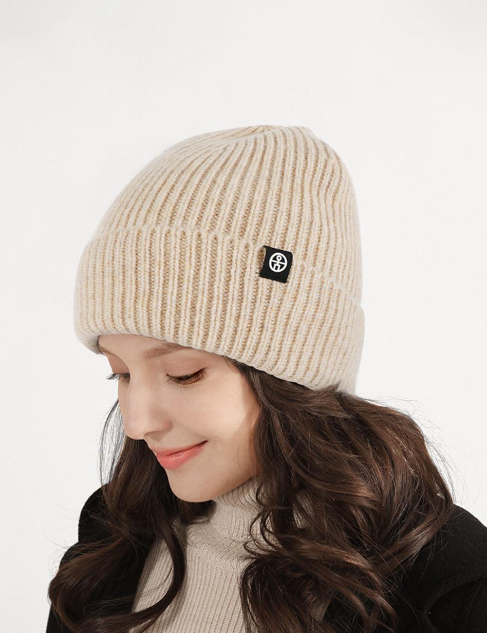Casual Wool Blend Solid Color Knit Banie Hat 6W6HAT660