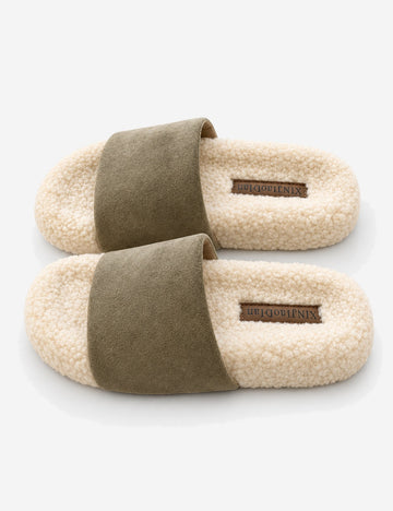 Fluffy Plush Platform Outdoor Open Toe Slippers 6W8FSP237