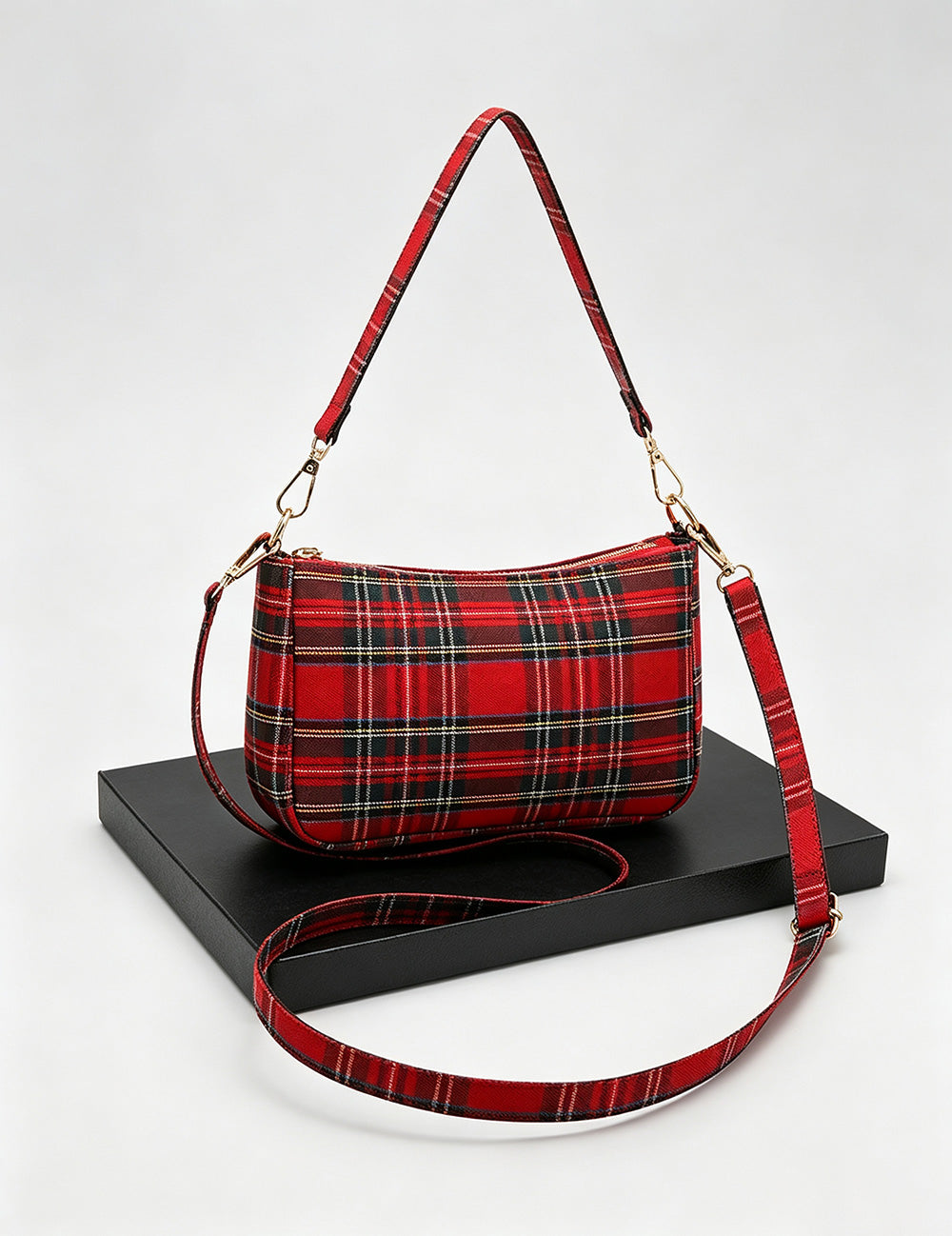 Casual Christmas Plaid Underarm Shoulder Bag 6W10BBG2209