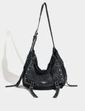 Vintage Washed Denim Rivet Crossbody Bag 6W10BBG1342
