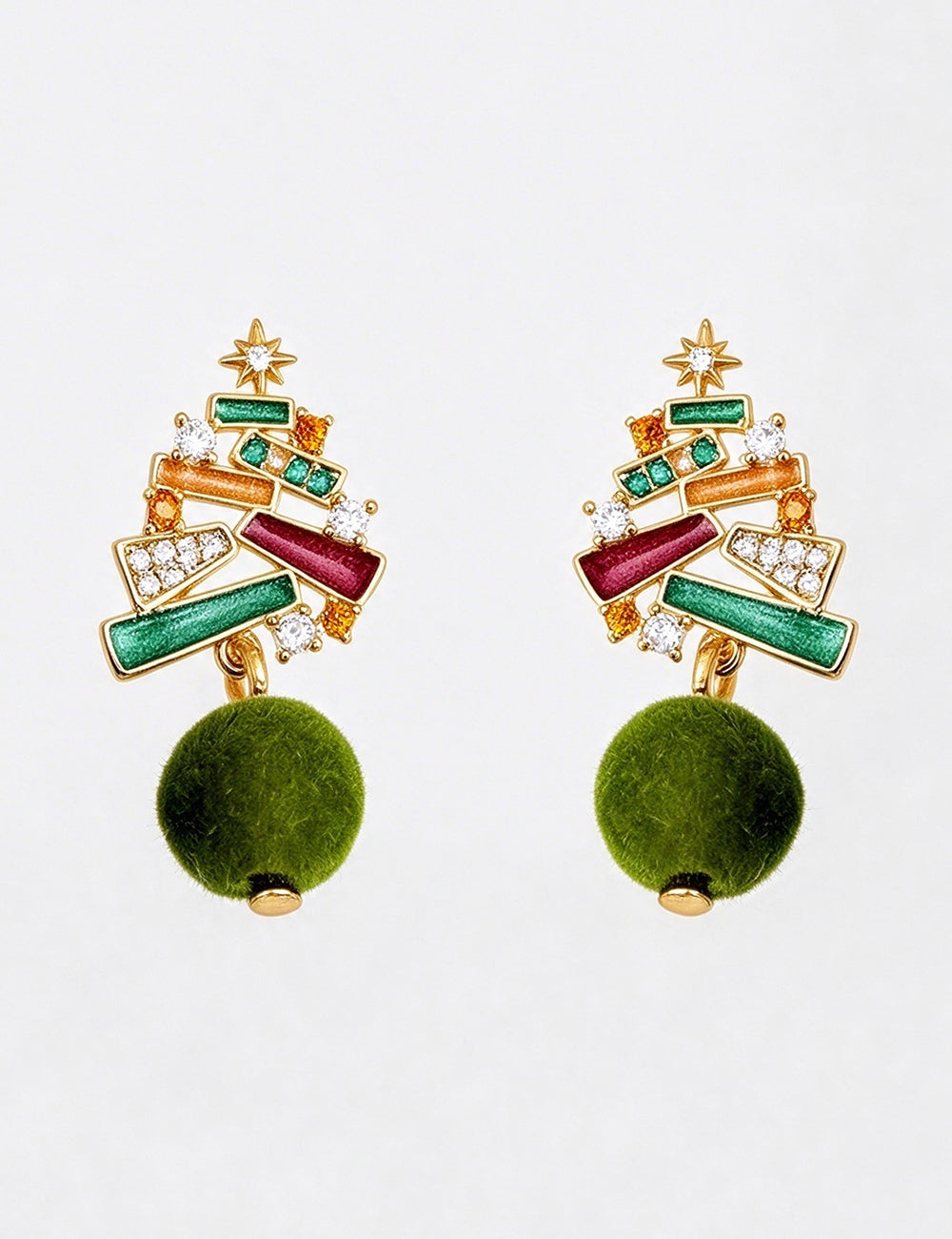 Christmas Tree Dangle Earrings - DippedShop Wholesale - #5411