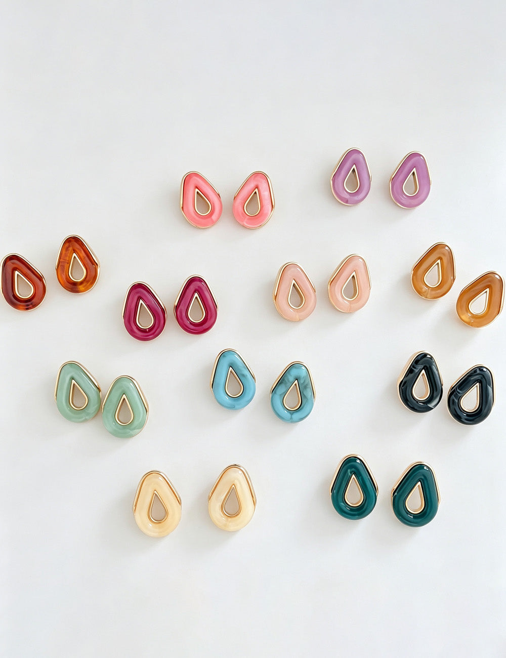 Minimalist Solid Color Hollow Acrylic Stud Earring 6W6JER559