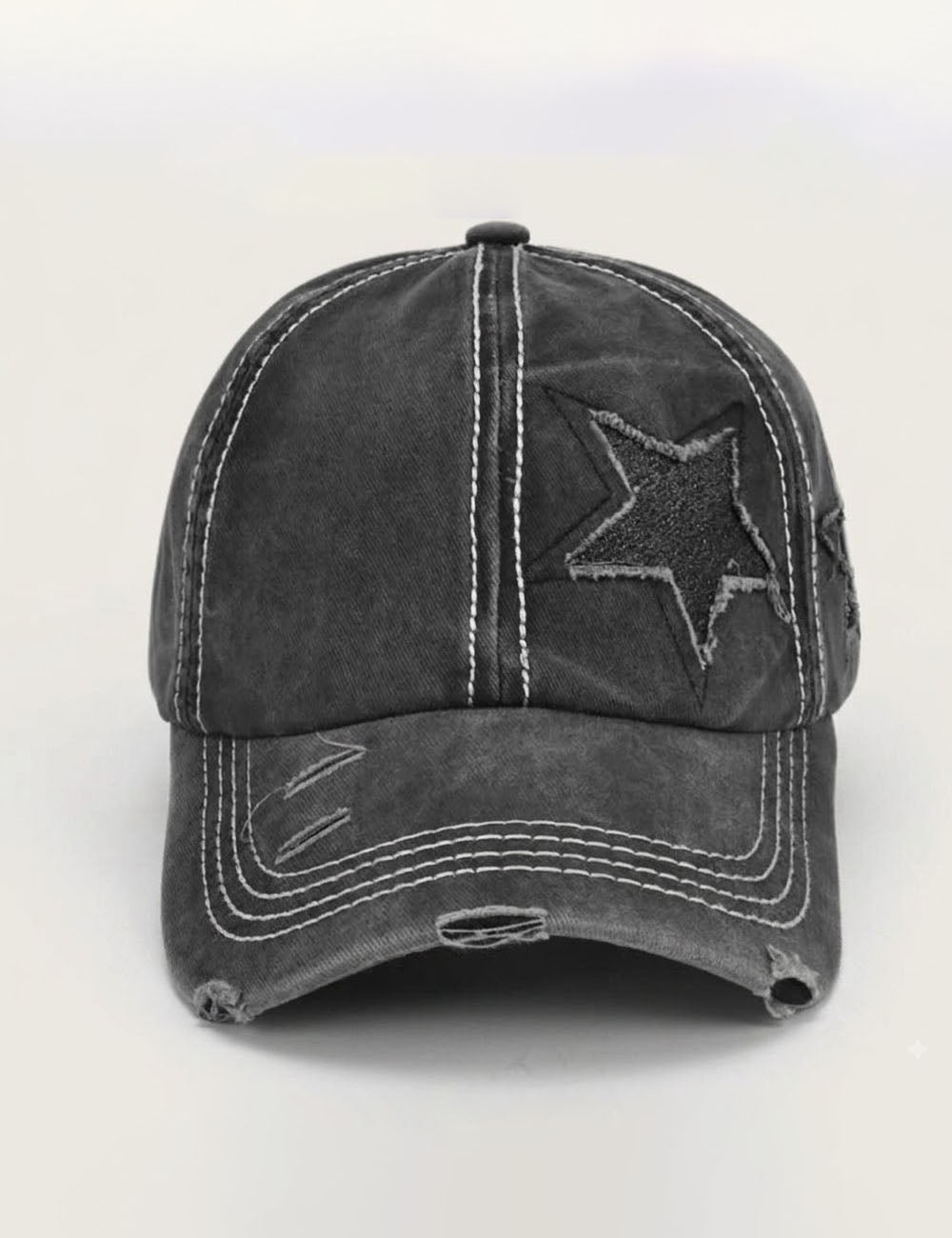 Distressed Star Baseball Cap - DippedShop Wholesale - #2723