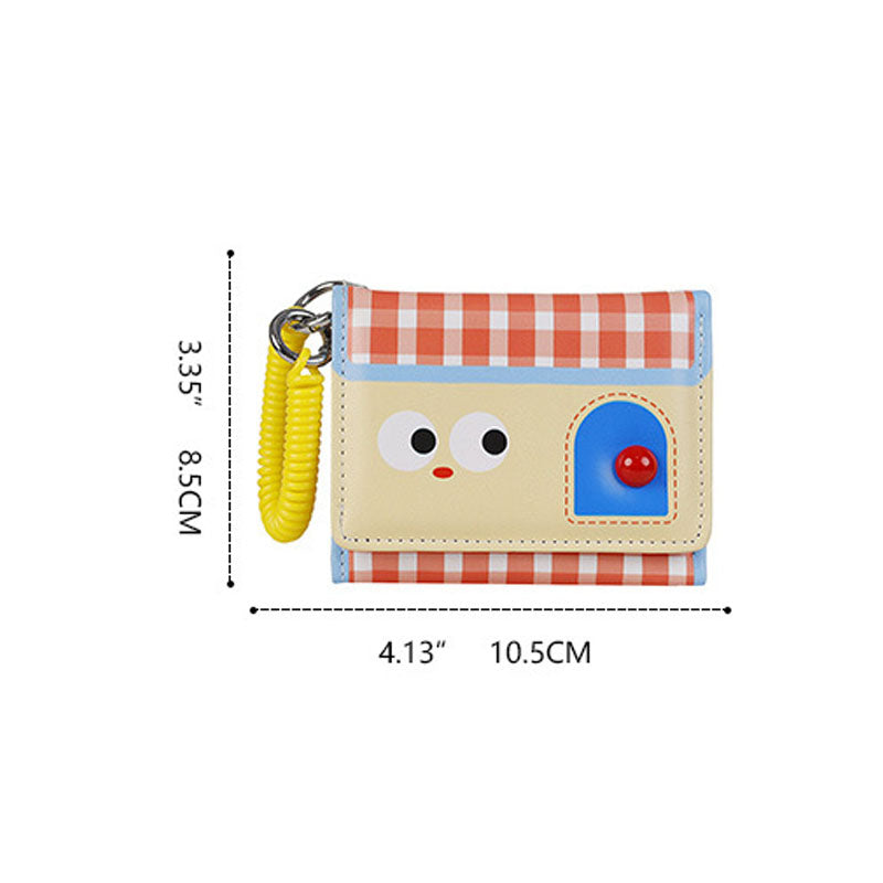 Cute Catroon Print Trifold Portable Card Wallet 6S10BWB90