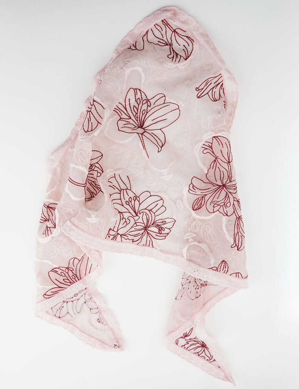 Sweet Floral Embroidery Triangle Head Scarves 6W6NSI230