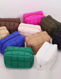 Simple Solid Color Quilted Shell Makeup Bag MK2BW6S10BOB94