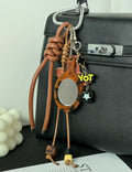 Vintage Rope Braided Leopard Comb Pendant Bag Charm 6W10BBC367