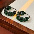 Green Emerald Crystal Hoop Earrings 6W6JER785