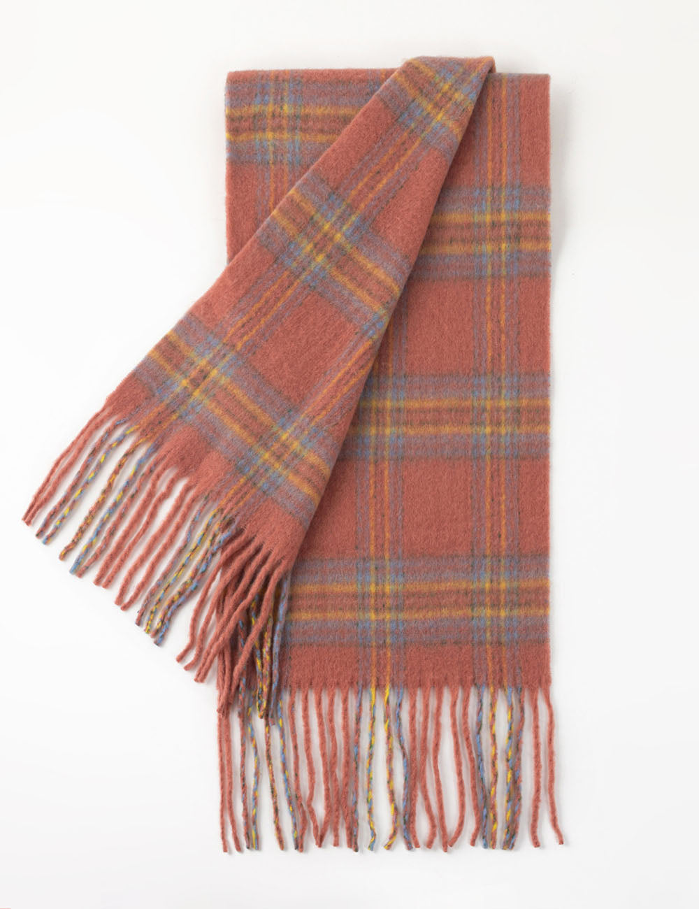 Color Block Plaid Tassel Scarf - DippedShop Wholesale - #8163