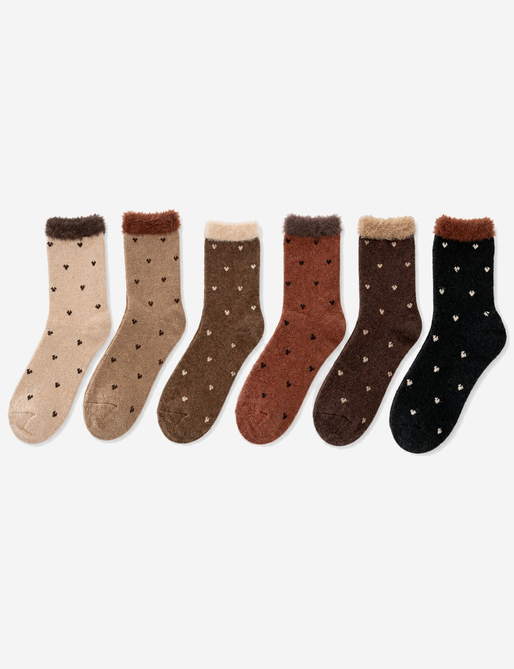 Fleece-Trim Crew Socks - DippedShop Wholesale - #3491