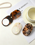 Vintage Leopard Oval Acetate Hair Combs MK2PPM6CT5CB64