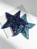 Stylish Starry Denim Blue Print Star Scrunchies 6W6HSR492