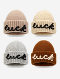 Simple Letter Embroidery Angora Knit Beanie 6W6HAT645