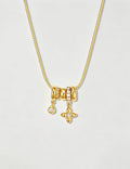 Elegant Gold Plated Rhinestones Clover Pendant Necklace 6W6JNC685