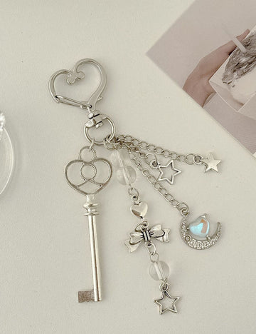 Stylish Star Moon Pendant Keychain Bag Charm 6W10BBC388
