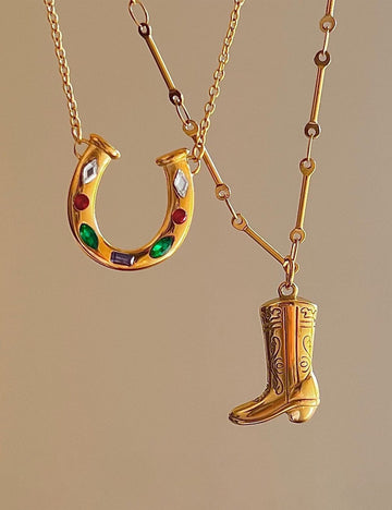 Creative Gold Plated Boot Pendant Choker Necklace 6W6JNC641