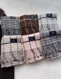 Vintage Plaid Wool Blend Knit Tassel Scarf 6W6NSC67