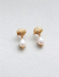 Shell Pearl Dangle Earrings - DippedShop Wholesale - #4291