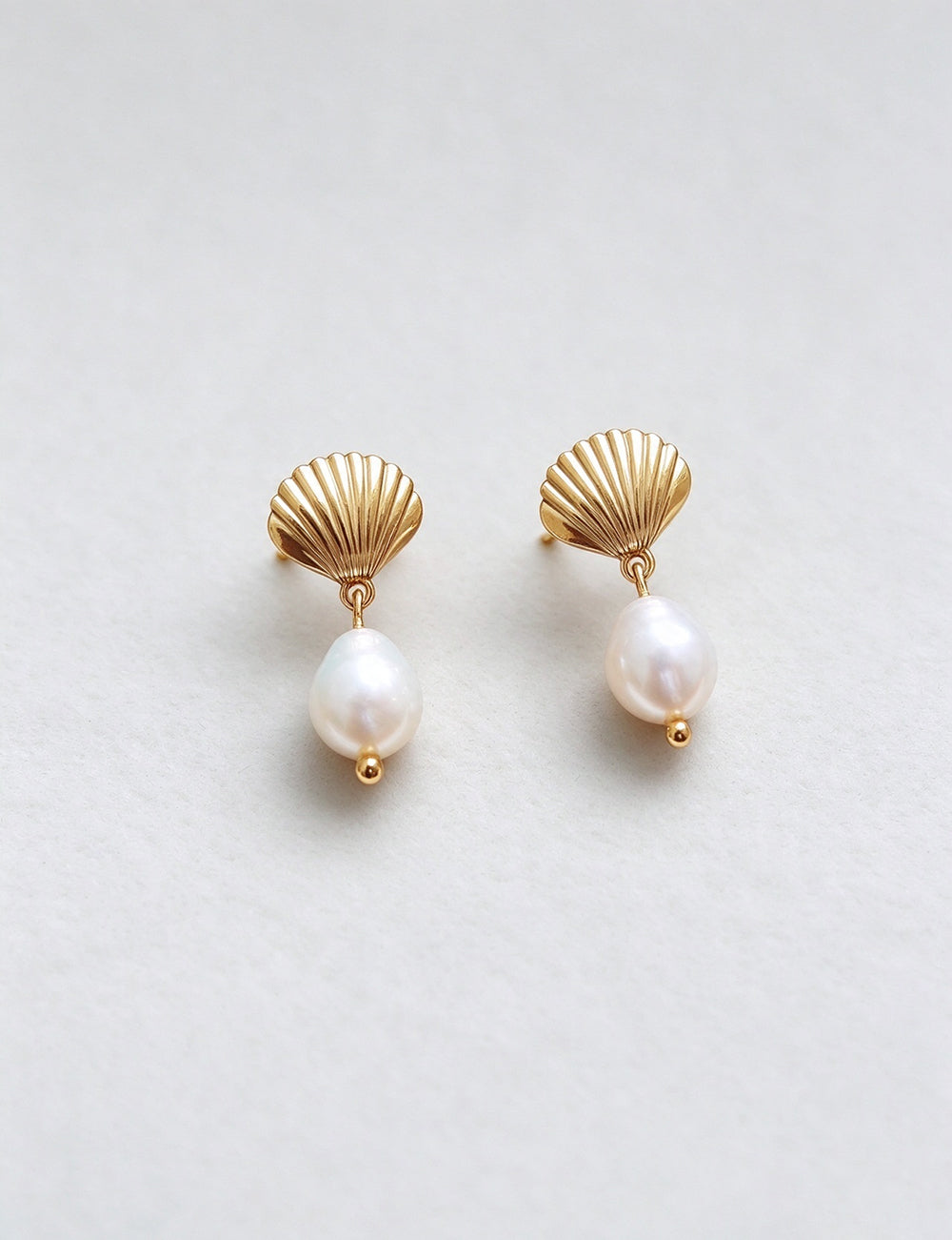 Shell Pearl Dangle Earrings - DippedShop Wholesale - #4291
