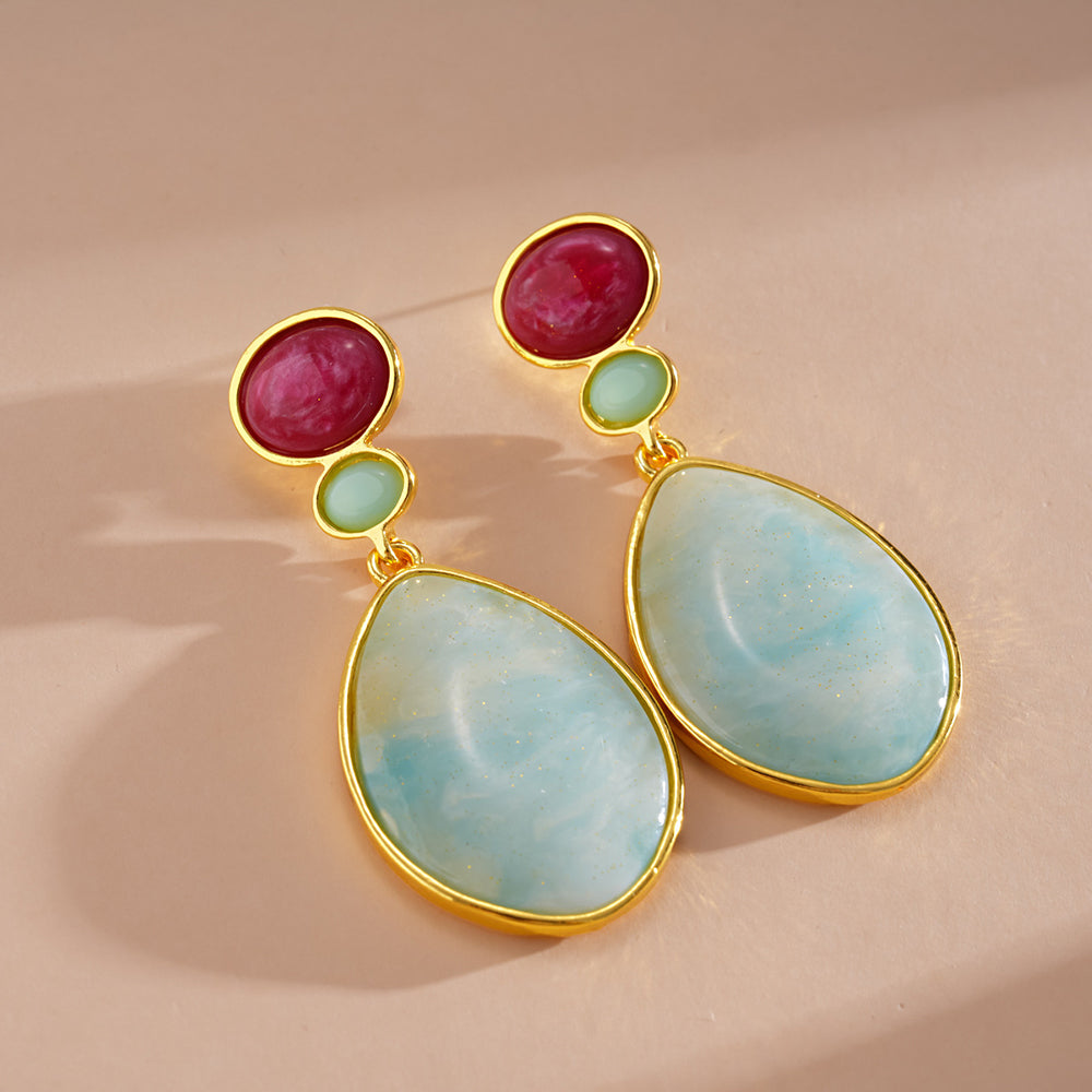 Resin Teardrop Dangle Earrings - DippedShop Wholesale - #1923