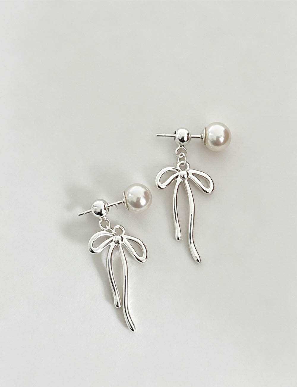 Pearl Bow Tassel Stud Earrings - DippedShop Wholesale - #4835
