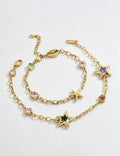 Stylish Metal Starfish Rhinestones Chain Bracelets 6W6JBR489