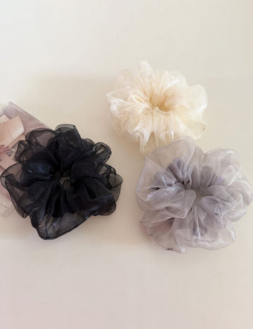 Minimalist Lustrous Double Layer Satin Scrunchies MK2BW6W6HSR82