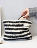 Minimalist Color Block Striped Portable Cosmetic Bag 6C5CO282