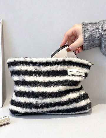 Minimalist Color Block Striped Portable Cosmetic Bag 6C5CO282