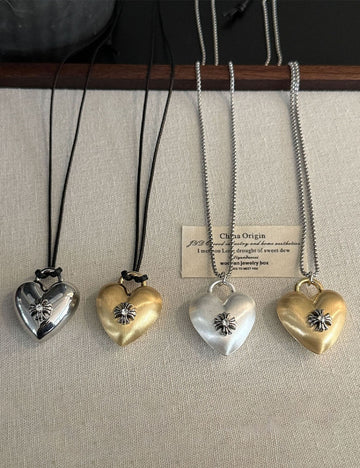 Minimalist Metal Heart Pendant Necklace 6W6JNC648