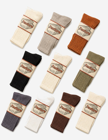 Solid Color Chunky Ribbed Cotton Socks 6W8FSO659