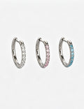 Elegant Rhinestones D-shape Hoop Earring 6W6JER576