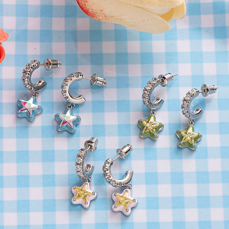 Star Pendant Stud Earrings - DippedShop Wholesale - #7363