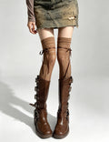 Sexy Lace Bowknot Thigh-High Fishnet Stockings 6W8FSO852