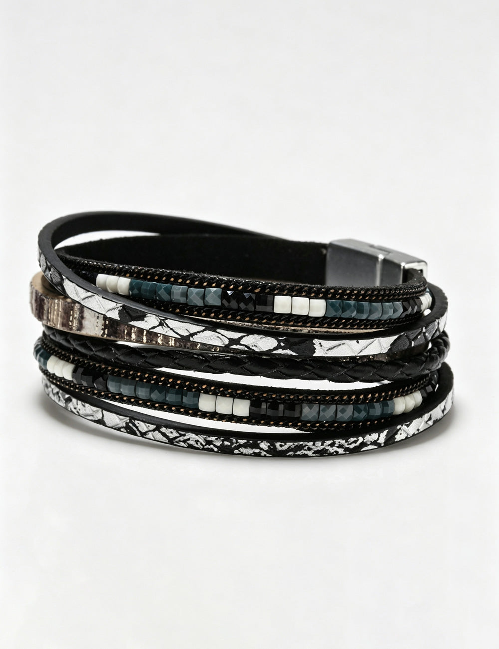 Boho Style Leather Braided Mullti-Layer Bracelet 6W6JBR499