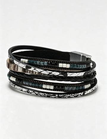 Boho Style Leather Braided Mullti-Layer Bracelet 6W6JBR499
