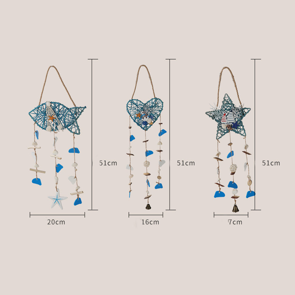Handmade Crochet Rattan Fish Hanging Wind Chime 6H7HLS218